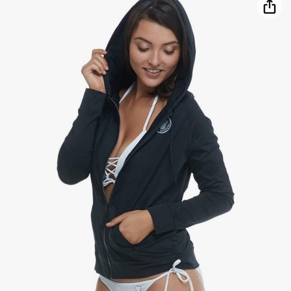 Body Glove Jackets & Blazers - NWT Body Glove Black Adeline Rashguard Hoodie 50 UPF